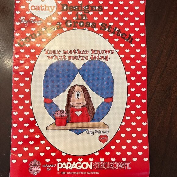 Vintage Cathy Designs For Counted Cross Stitch Pattern Book. Paragon Needlework - Picture 1 of 4